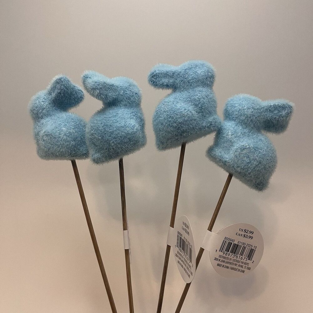 Blue Bunny Easter Mini Picks Pack Of 4 - NEW W/ Tags